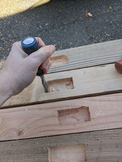 Chisel out the mortise joint